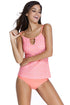 Sexy Orange Coastal Geo Print 2pcs Tankini Swimsuit